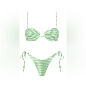 Triangl Swimwear  Mala- Vorina Green / White Checkered Bikini. New with tags and